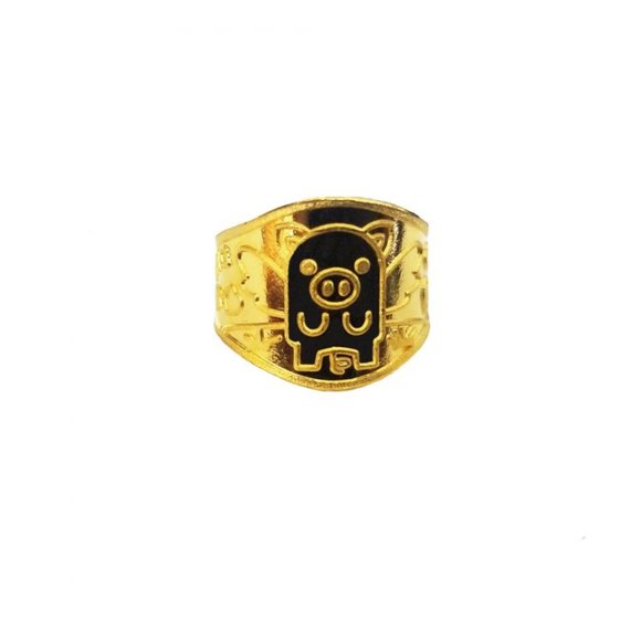 24kangel pigBaby Ring 99.9% Pure Gold 1st year